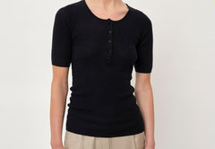Agnes Knit Blouse - Navy