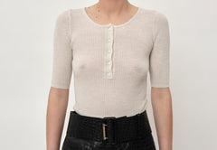Agnes Knit Blouse - Off White