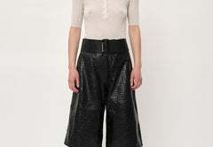 Tristan Leather Shorts - Black