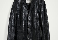 Maison Leather Blazer - Black