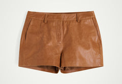 Holly Leather Shorts - Cognac