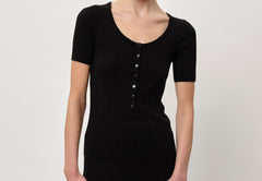 Mie Knit Blouse - Black