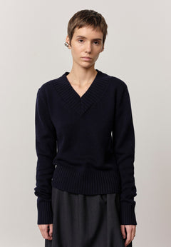 Mela Knit Blouse - Navy