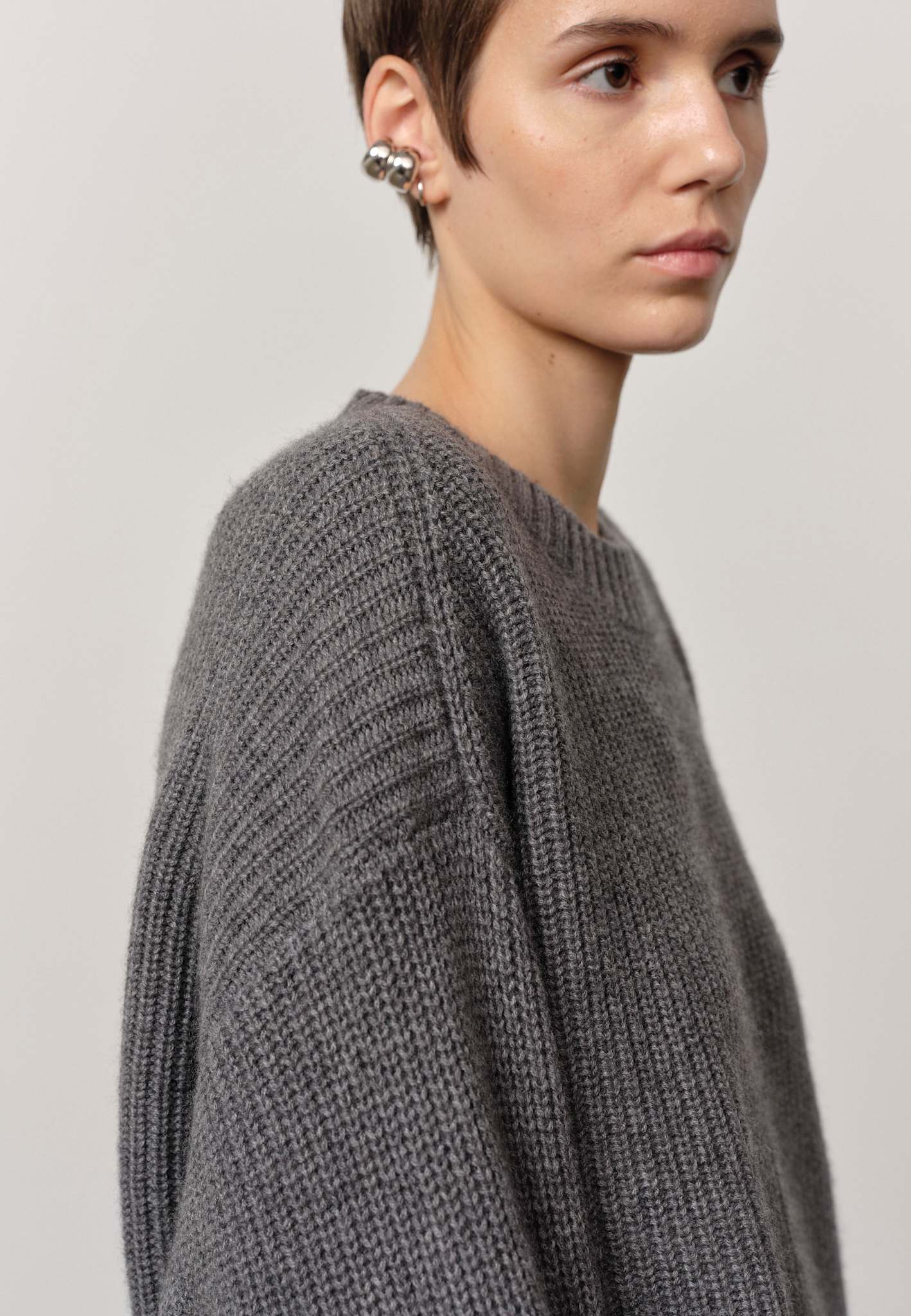 Sabby Strickbluse - Dunkelgrau