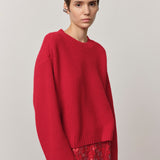 Sabby Kaschmir-Mischbluse – Rot