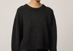 Wonder Pure Cashmere Blouse - Dark Grey