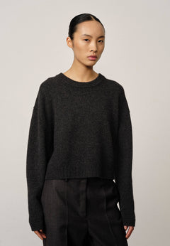 Wonder Pure Cashmere Blouse - Dark Grey