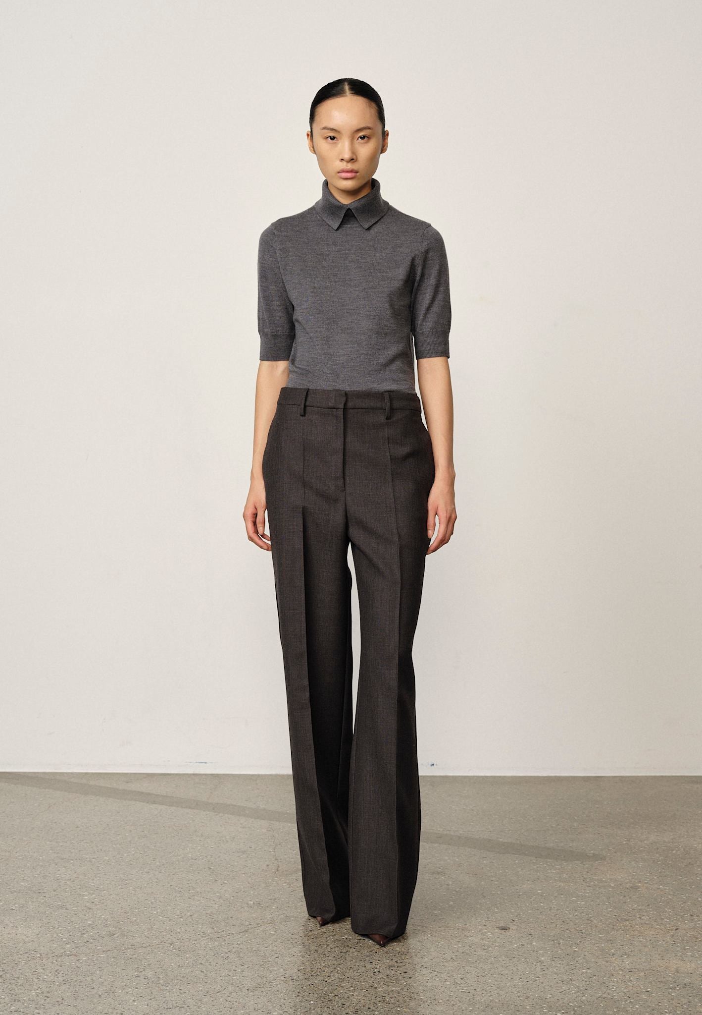 Ivano Wool Midt Waist Pants - Grey – Herskind Official
