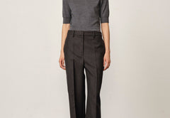 Ivano Wool Midt Waist Pants - Grey