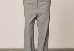 Ivano Midt Waist pants - Light Grey Pinstripe