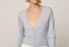 Gigi Knit Bodystocking - Pale Light Blue