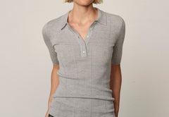 Cyenna Knit Blouse - Grey Melange