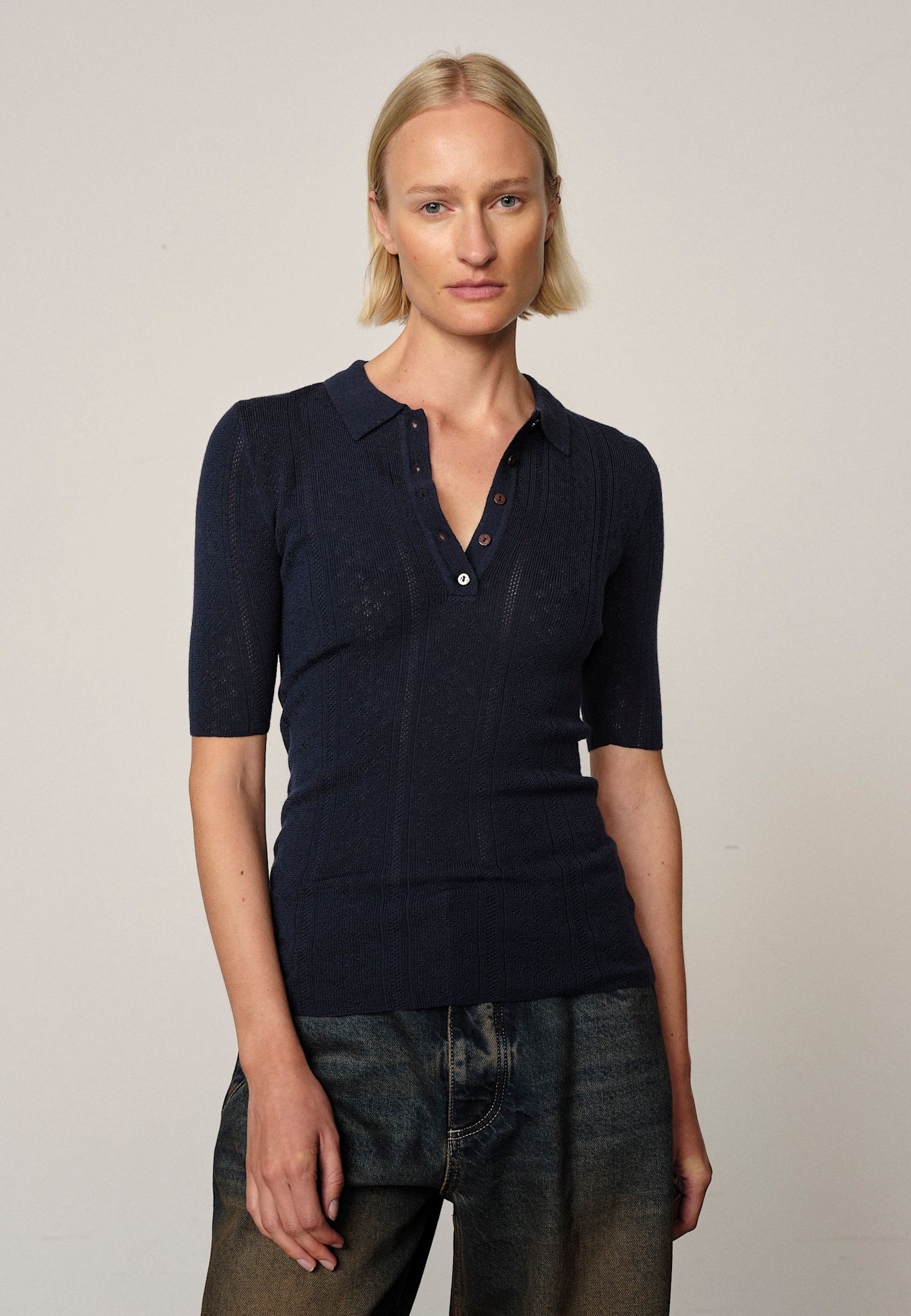 Cyenna Strickbluse – Navy