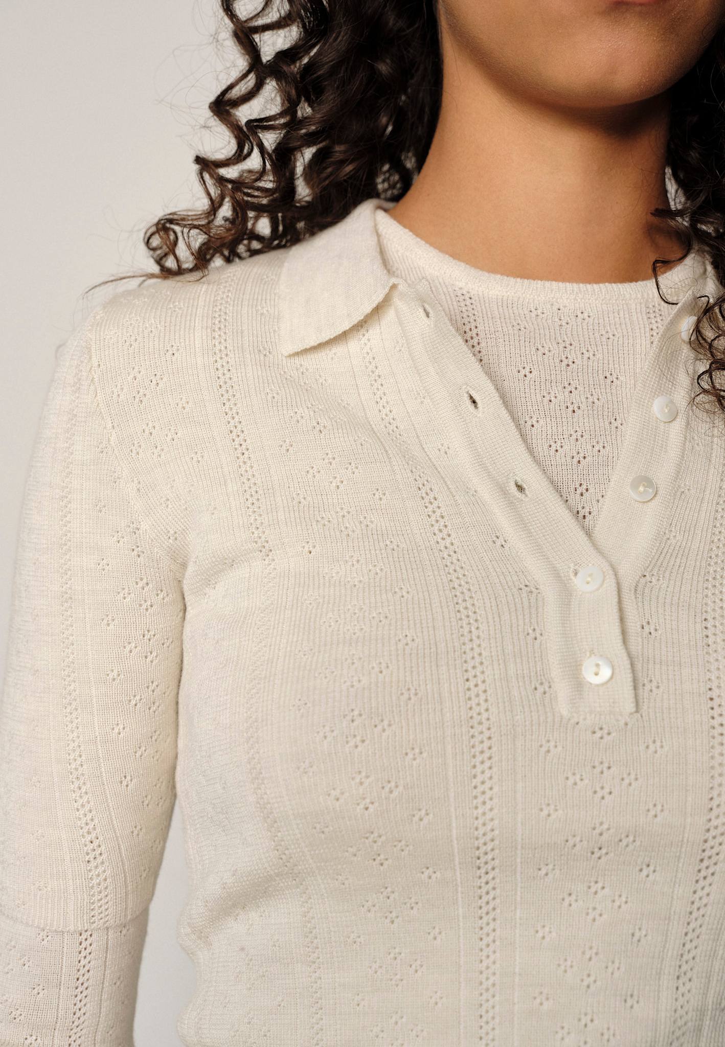 Cyenna Strickbluse - Off-White