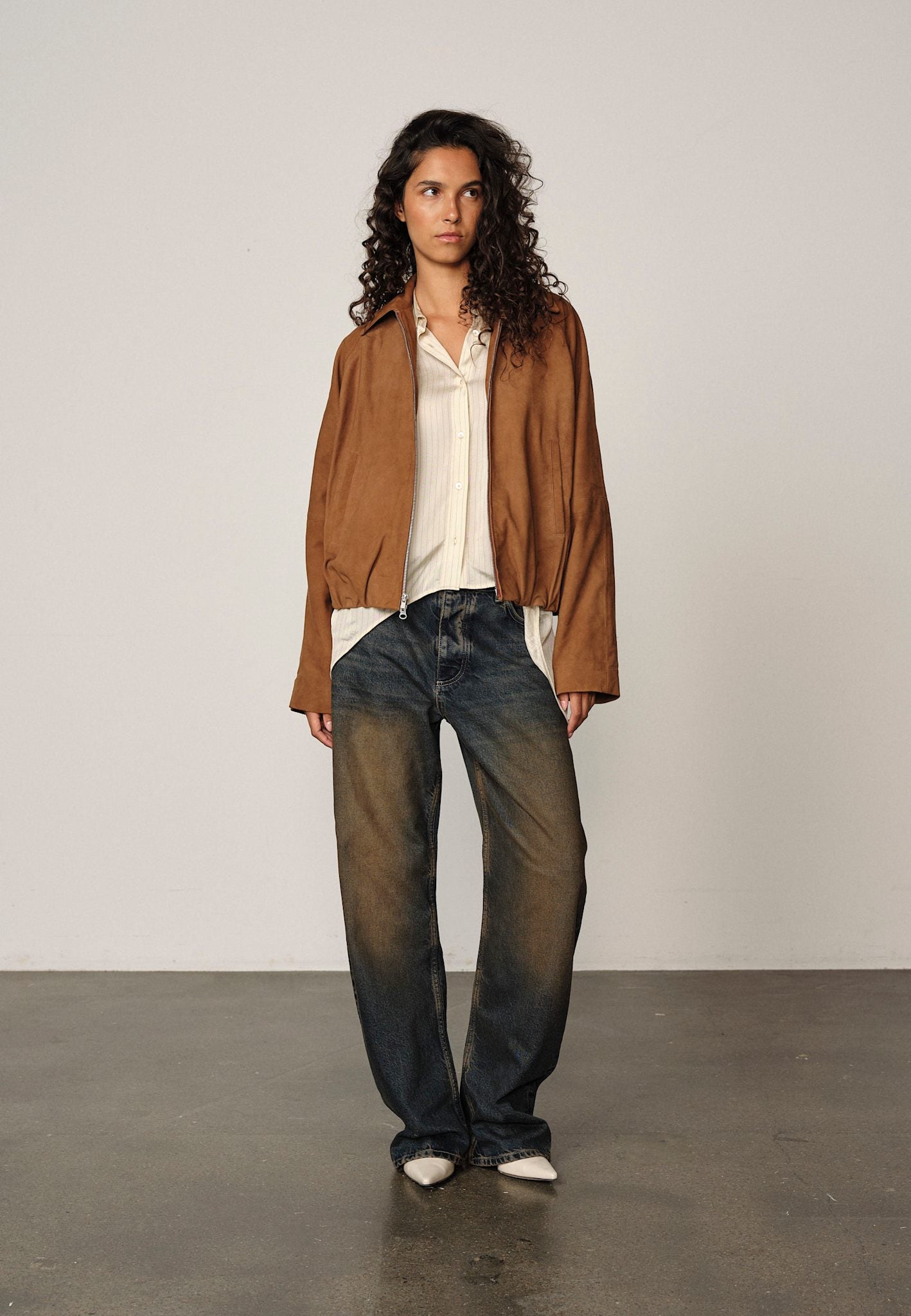 Wildlederjacke Ray – Cognac