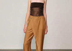 Alina Midt Waist Pants - Toffee