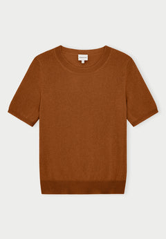 Thora Strick-T-Shirt - Toffee