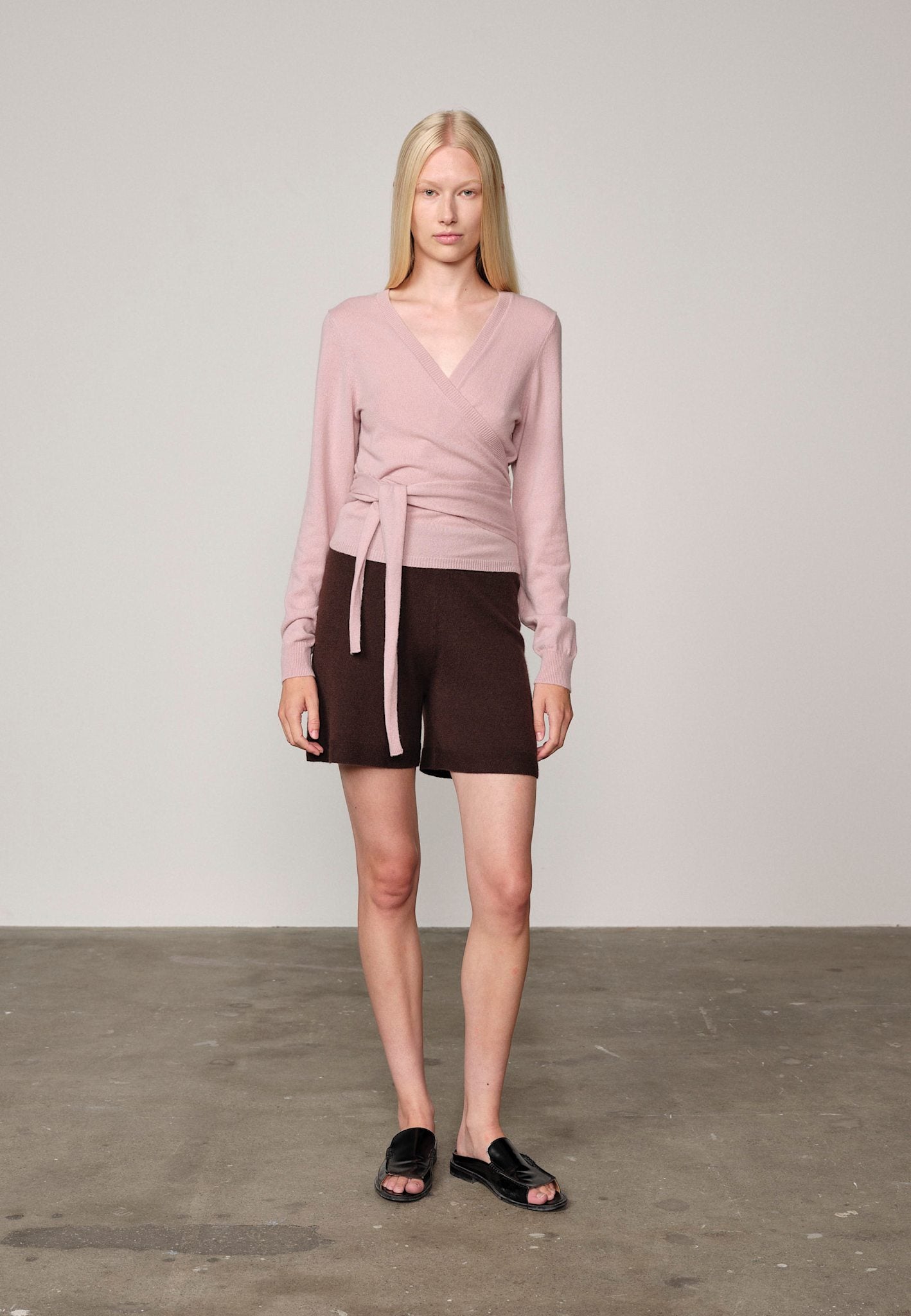 Ballerina Strickwickelbluse – Zartrosa