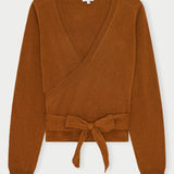 Ballerina Knit Wrap Blouse - Toffee