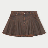 Luba Denim Skirt - Indigo Brown