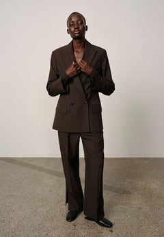 Nuno Mid Waist Pants - Coffee Brown