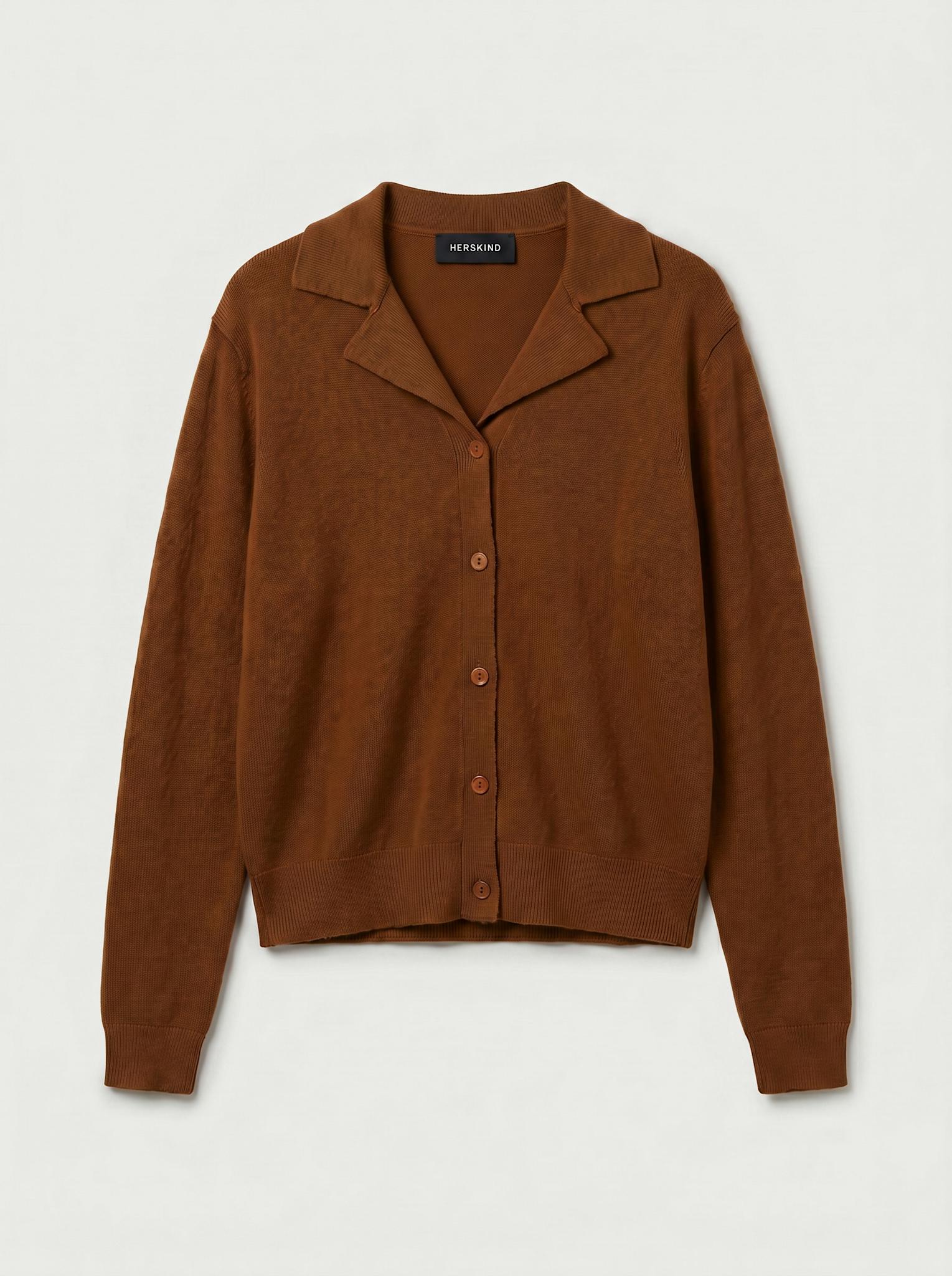 Alton Kaschmircardigan – Dunkles Amber