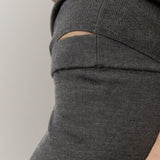 Clark Strickhose mit mittlerer Bundhöhe - Dunkelgrau