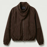 Yvette Wildleder Bomberjacke - Kaffeebraun