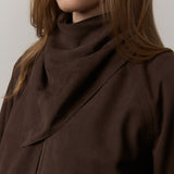Yvette Wildleder Bomberjacke - Kaffeebraun