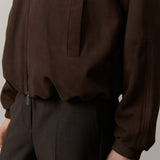 Yvette Wildleder Bomberjacke - Kaffeebraun