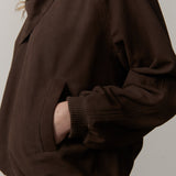 Yvette Wildleder Bomberjacke - Kaffeebraun