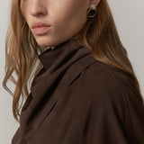 Yvette Wildleder Bomberjacke - Kaffeebraun