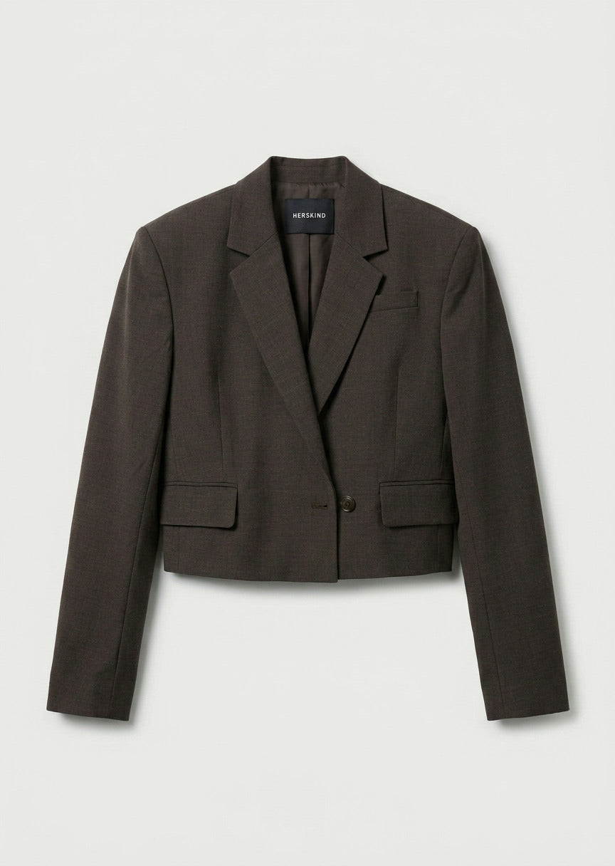 Pascale Blazer regulärer Schnitt - Braun meliert