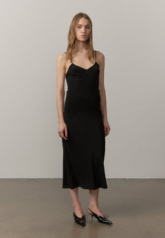 Renate Seidenkleid – Schwarz
