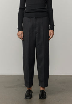 Olly Cropped Mid Waist Hose - Nadelstreifen