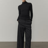 Olly Cropped Mid Waist Pants - Pinstripe