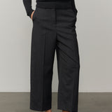 Olly Cropped Mid Waist Pants - Pinstripe