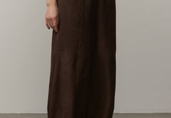 Sylvia Suede Mid Waist Pants - Coffee Brown