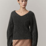 Simona Knit Blouse - Grey