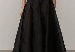 Greta Silk Skirt - Black