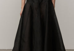 Greta Silk Skirt - Black