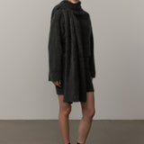 Pfingsrosen Strickschal - Grau