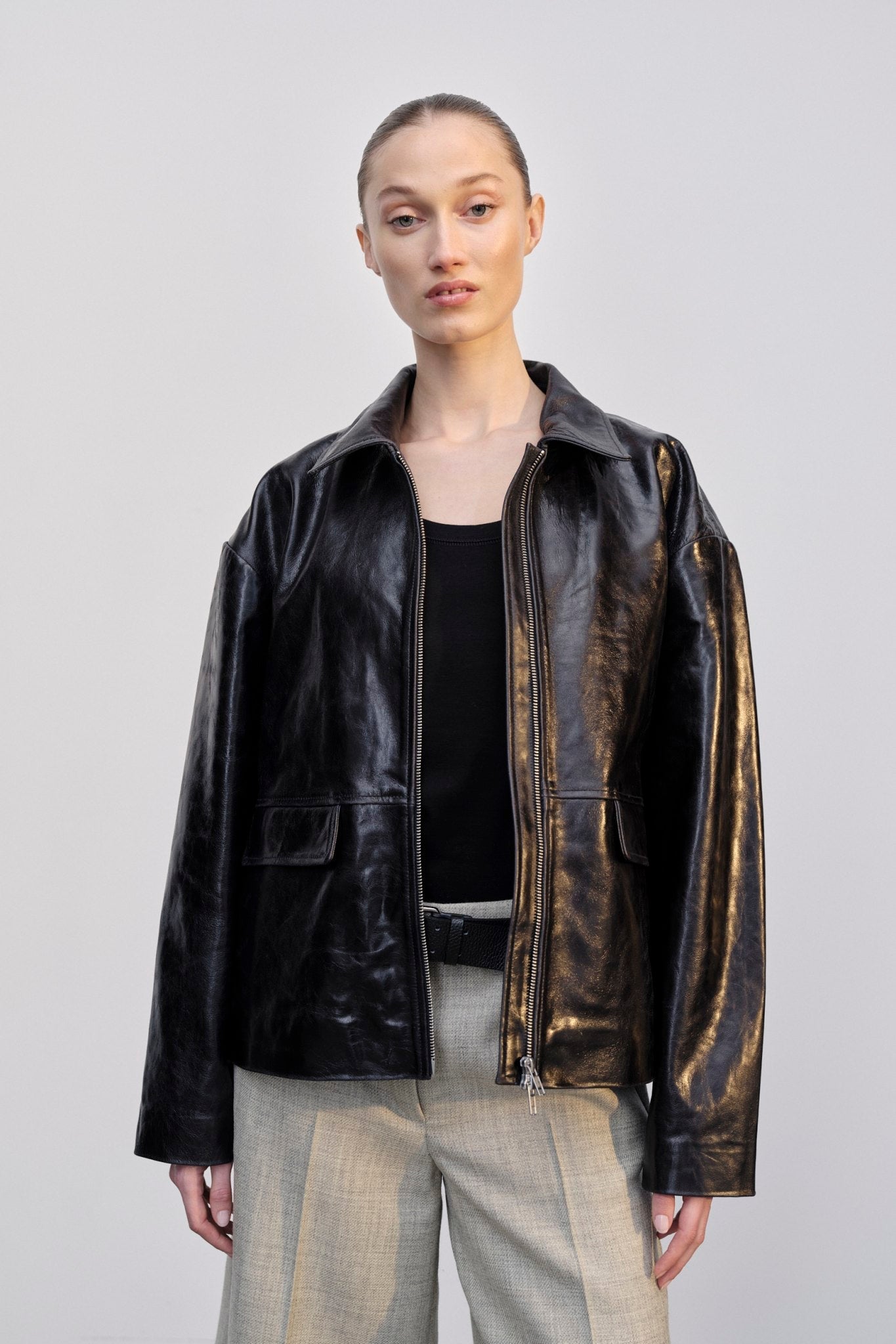 Kurt Lederjacke – Schwarz (HW)