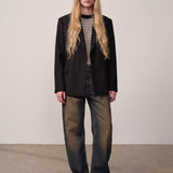 Wasty Fittet Blazer - Grey Pinstripe